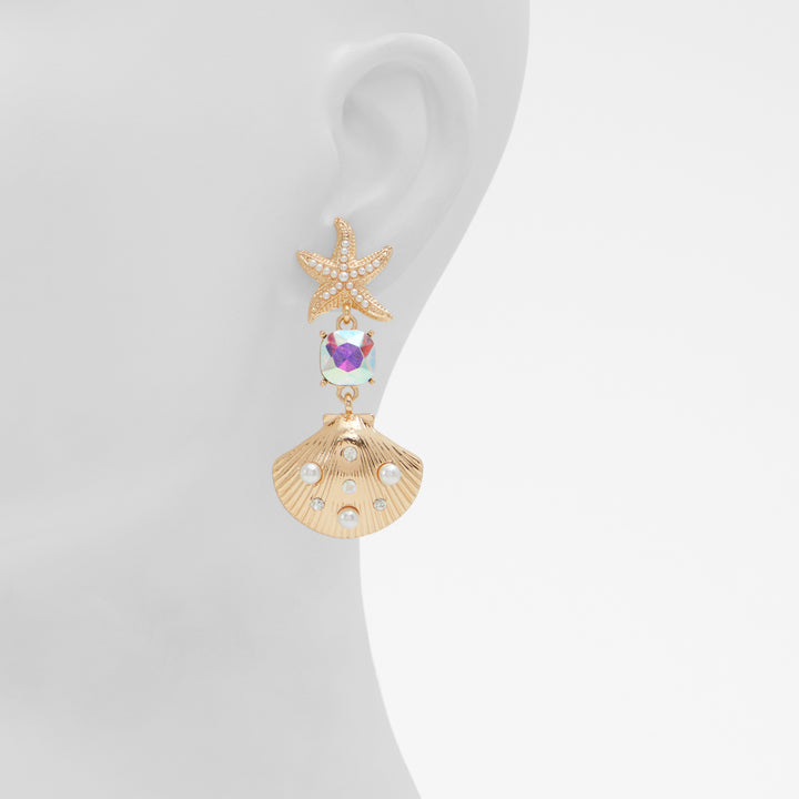 Brincos longos em dourado - SEASHELLE