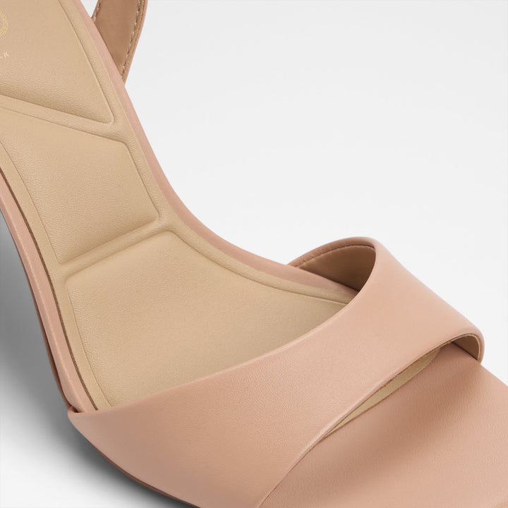 Sandálias em pele bege, salto em bloco - SERENYA