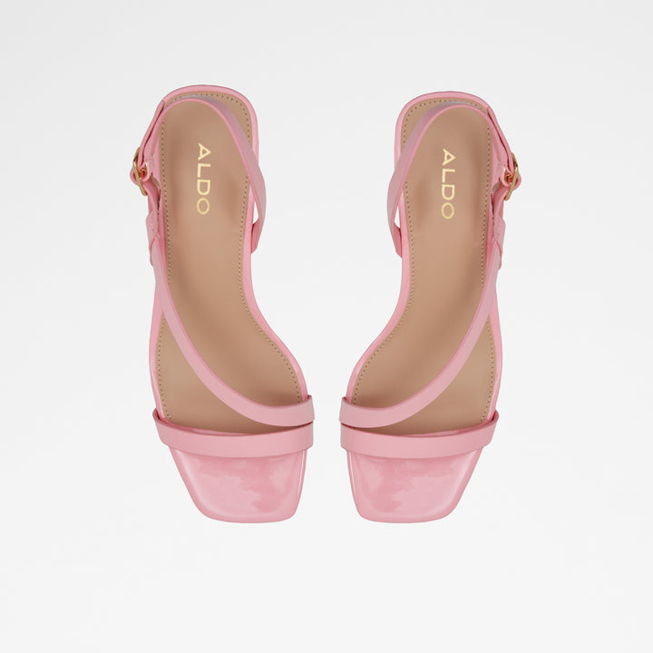 Sandálias em verniz rosa, salto em bloco - SHENNA