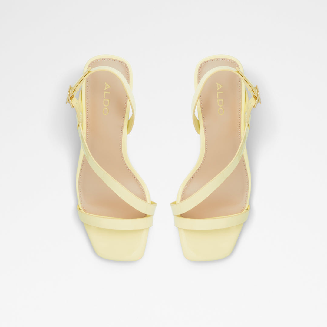 Sandálias em verniz amarelo, salto em bloco - SHENNA