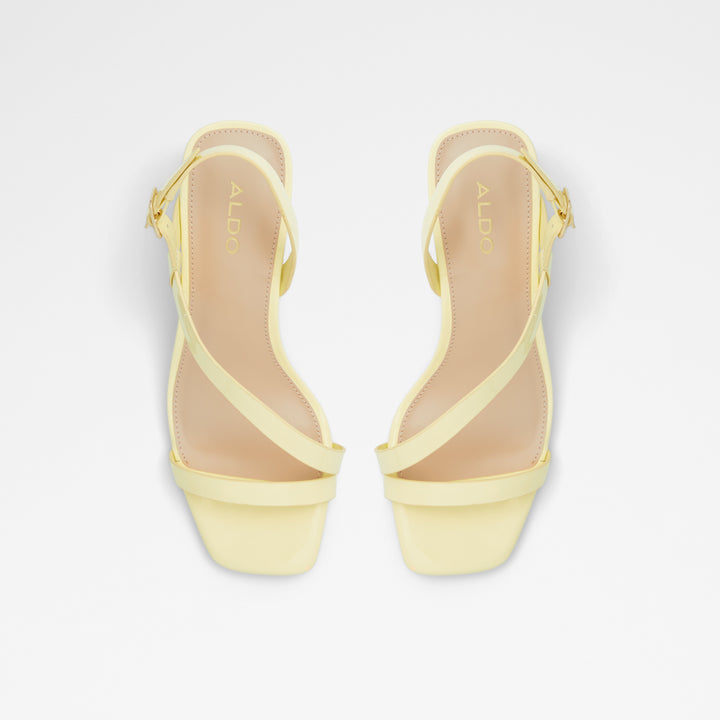Sandálias em verniz amarelo, salto em bloco - SHENNA