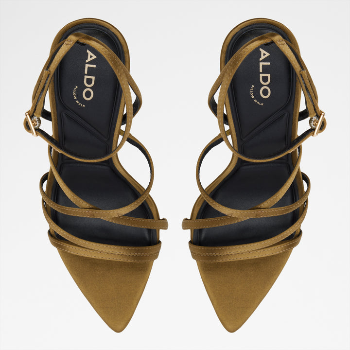 Sandálias em verde, salto fino - SOLANIA