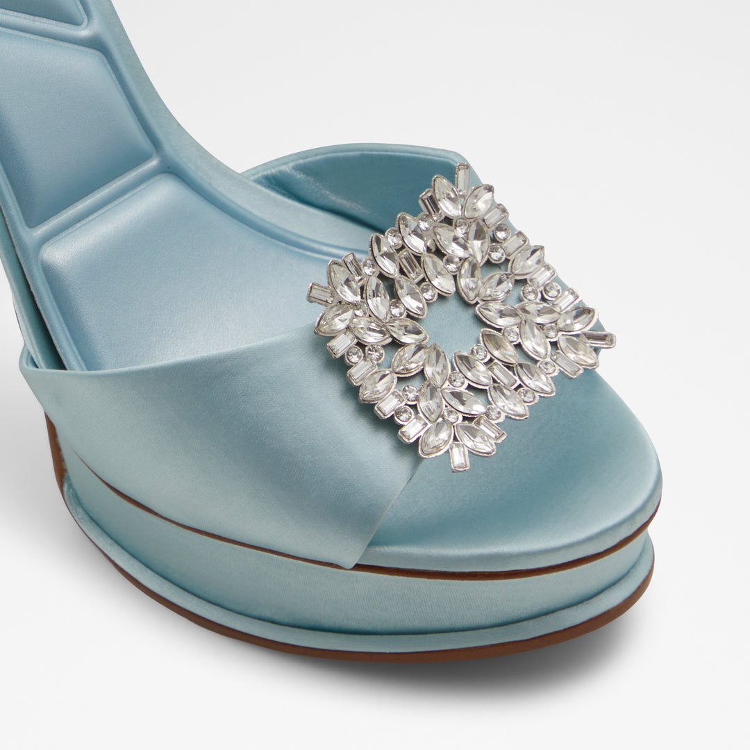 Sandálias em azul, salto fino - SOLITAIRA