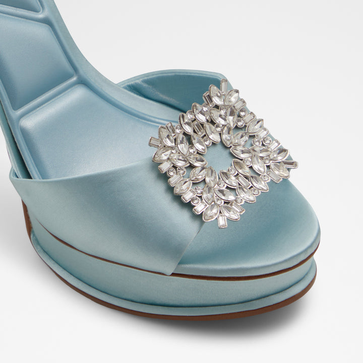 Sandálias em azul, salto fino - SOLITAIRA