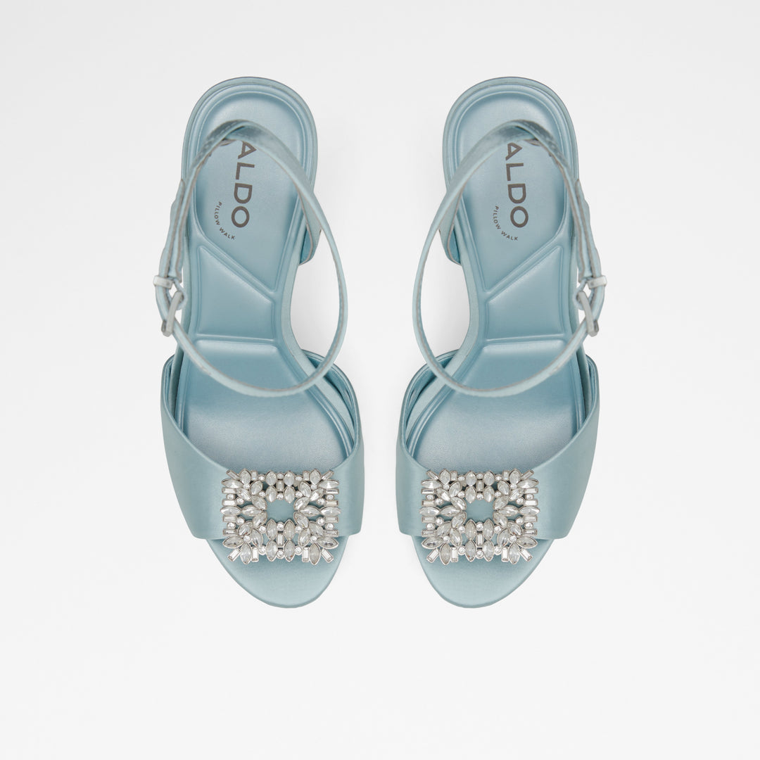 Sandálias em azul, salto fino - SOLITAIRA