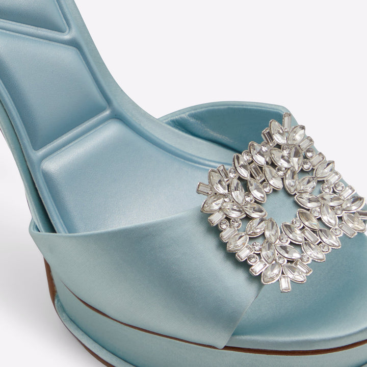 Sandálias em azul, salto fino - SOLITAIRA