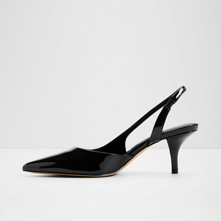 Sapatos em verniz preto, salto fino - STESSYLOWSLING