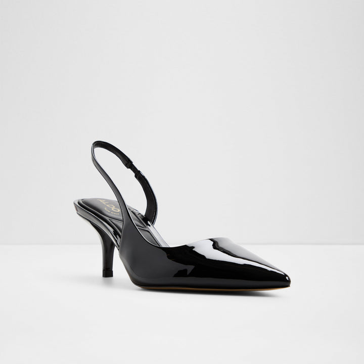 Sapatos em verniz preto, salto fino - STESSYLOWSLING