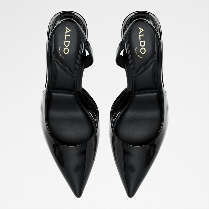 Sapatos em verniz preto, salto fino - STESSYLOWSLING