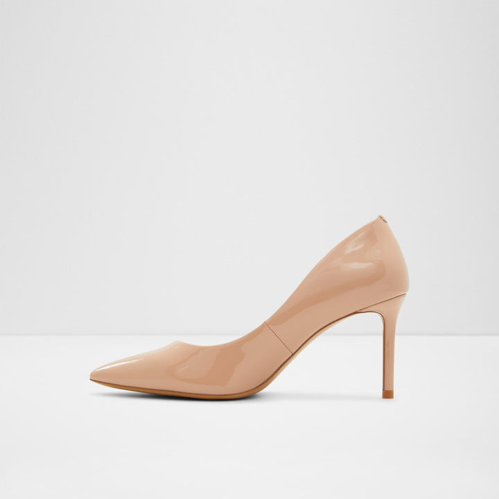 Sapatos em verniz bege, salto fino - STESSYMID