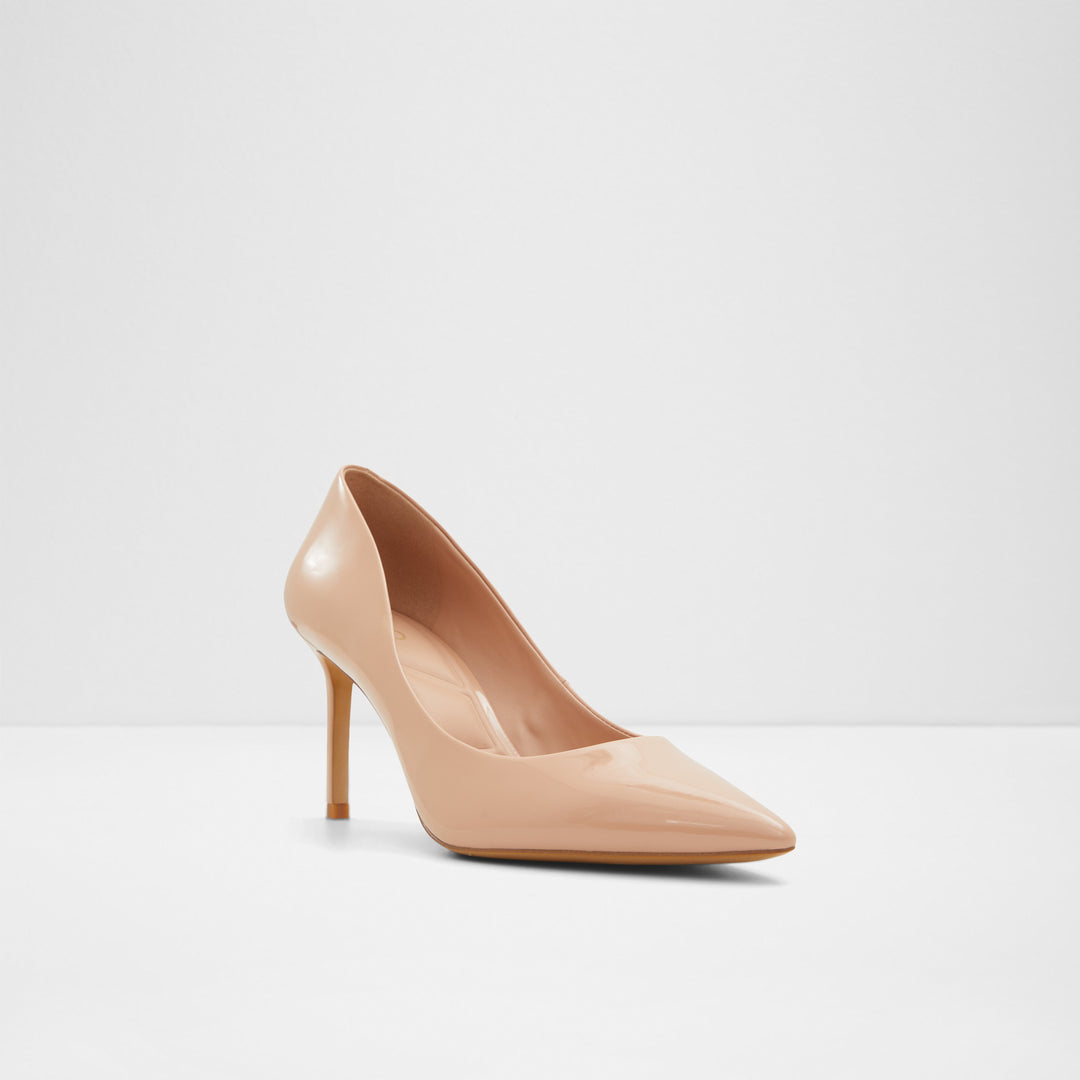 Sapatos em verniz bege, salto fino - STESSYMID