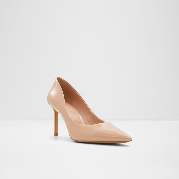 Sapatos em verniz bege, salto fino - STESSYMID