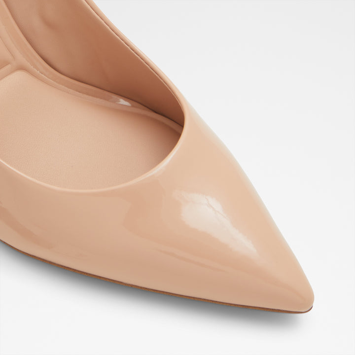 Sapatos em verniz bege, salto fino - STESSYMID
