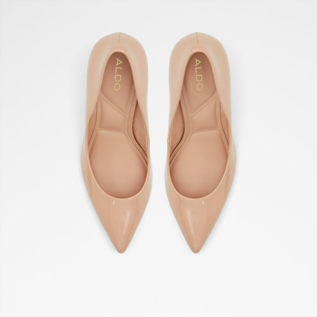 Sapatos em verniz bege, salto fino - STESSYMID