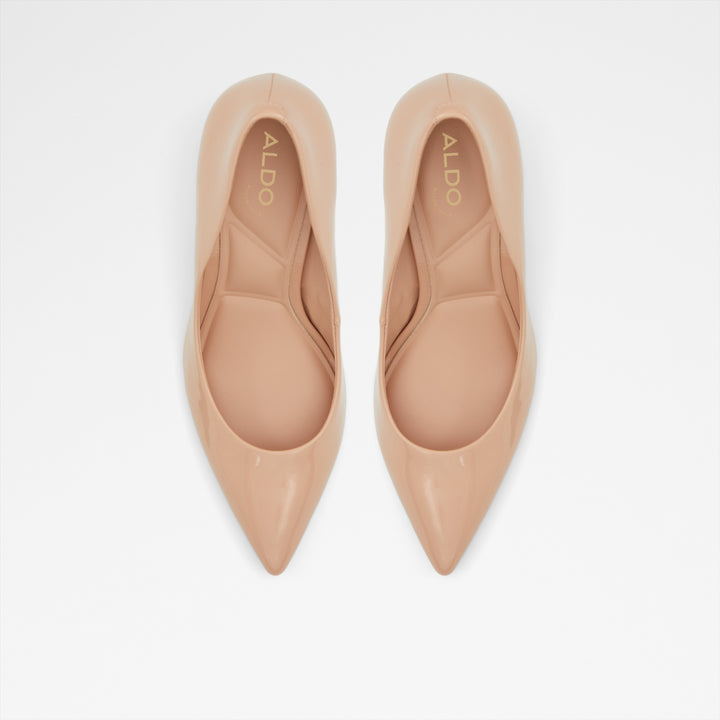 Sapatos em verniz bege, salto fino - STESSYMID