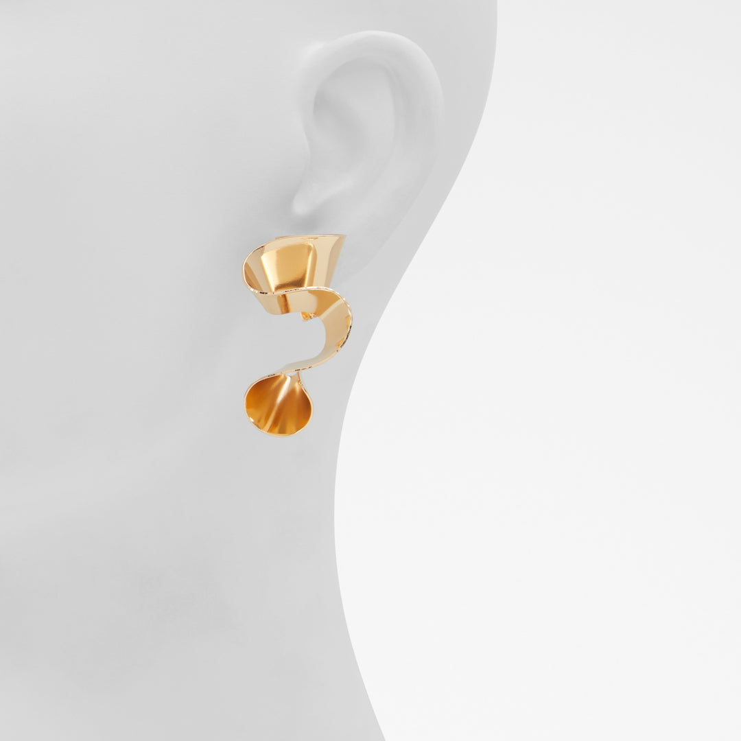Brincos longos em dourado - SWIRLIEE