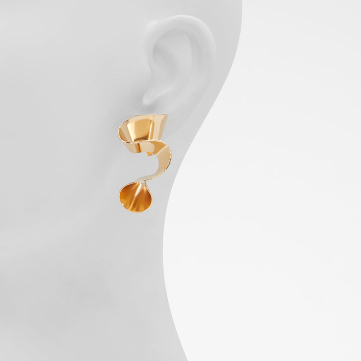 Brincos longos em dourado - SWIRLIEE