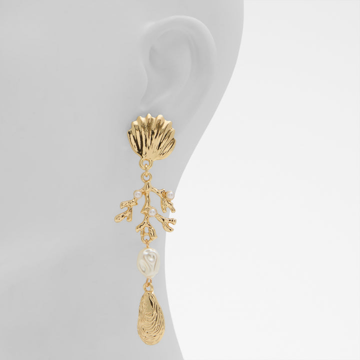 Brincos longos em dourado - THALLYA