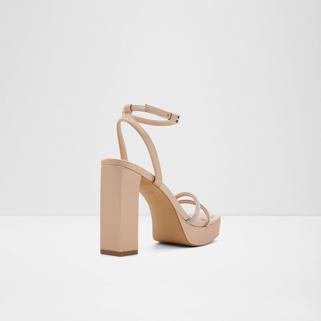 Sandálias em bege, salto em bloco - TINTIN