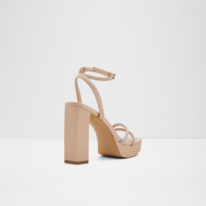 Sandálias em bege, salto em bloco - TINTIN