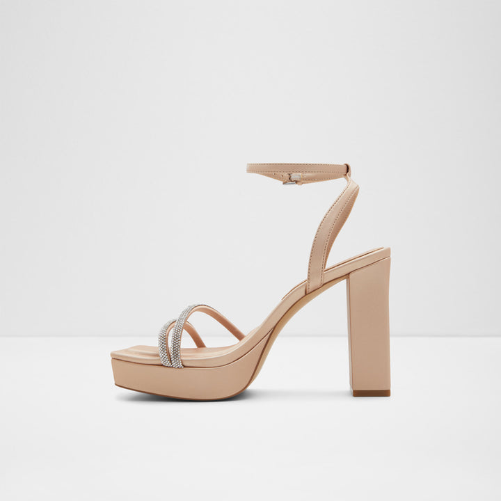 Sandálias em bege, salto em bloco - TINTIN