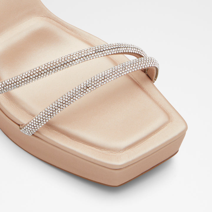 Sandálias em bege, salto em bloco - TINTIN