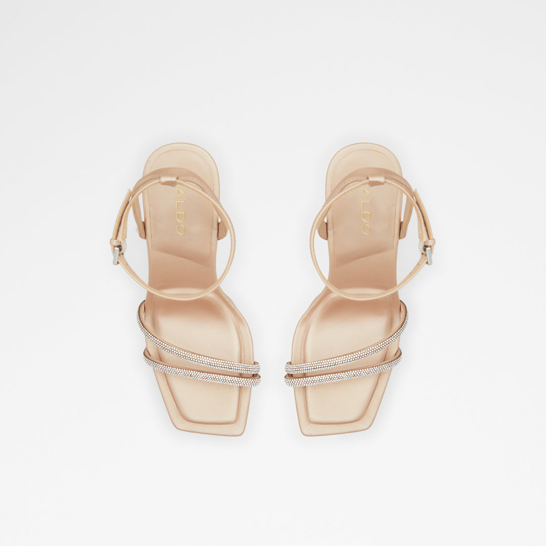 Sandálias em bege, salto em bloco - TINTIN