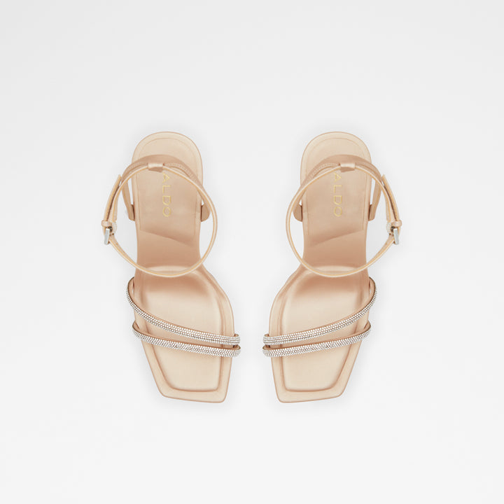 Sandálias em bege, salto em bloco - TINTIN