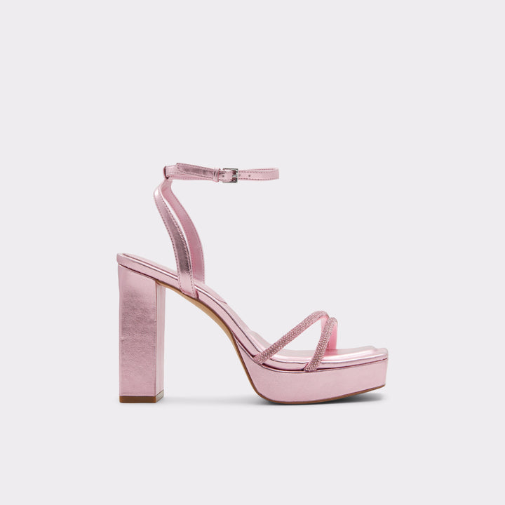 Sandálias em rosa, salto em bloco - TINTIN