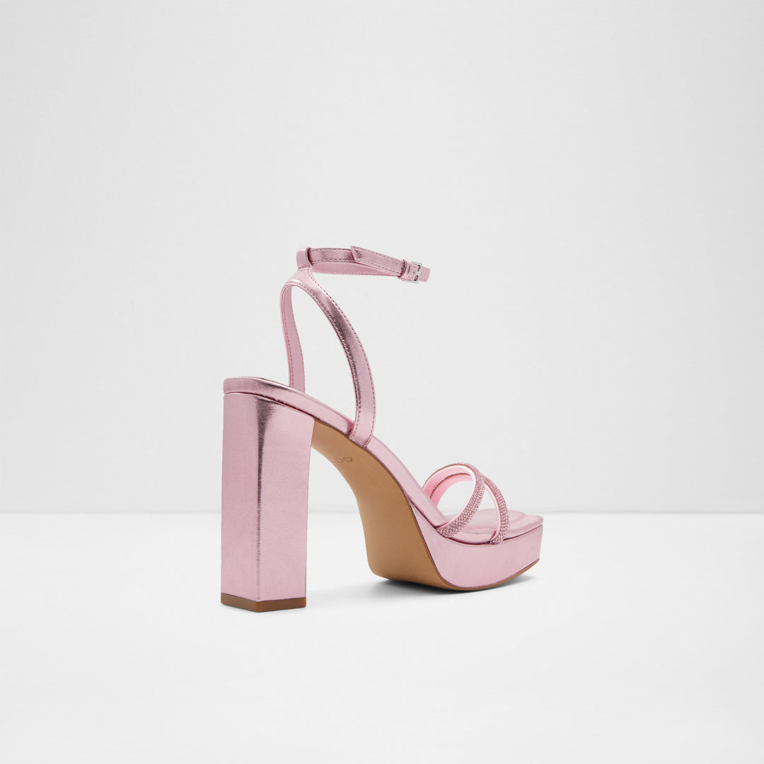 Sandálias em rosa, salto em bloco - TINTIN
