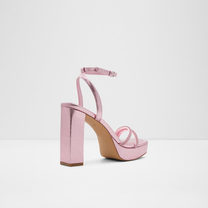 Sandálias em rosa, salto em bloco - TINTIN