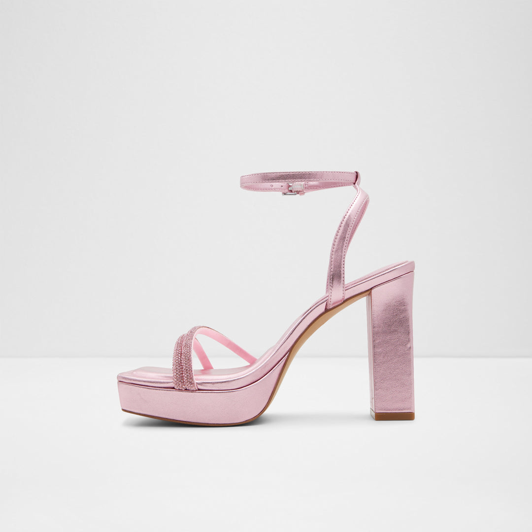 Sandálias em rosa, salto em bloco - TINTIN