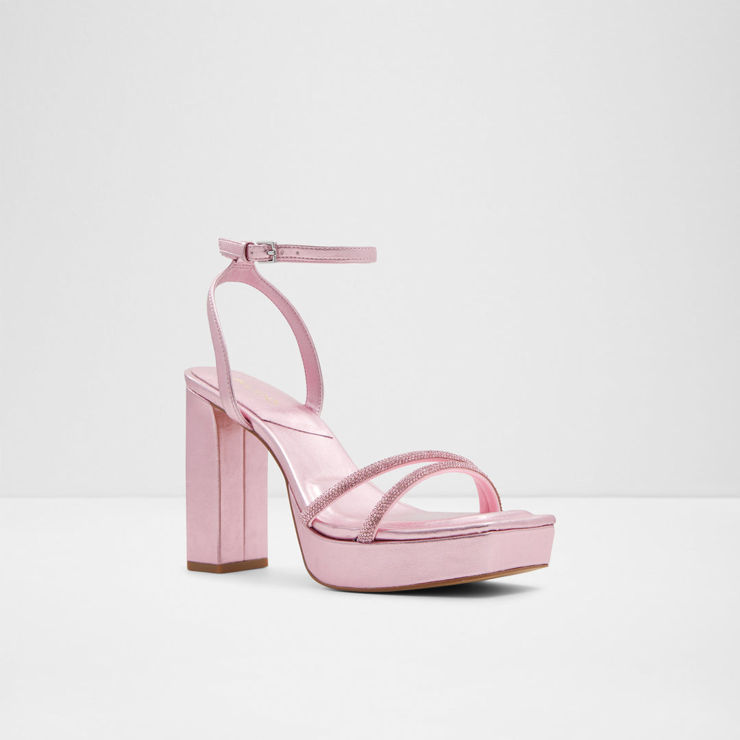 Sandálias em rosa, salto em bloco - TINTIN