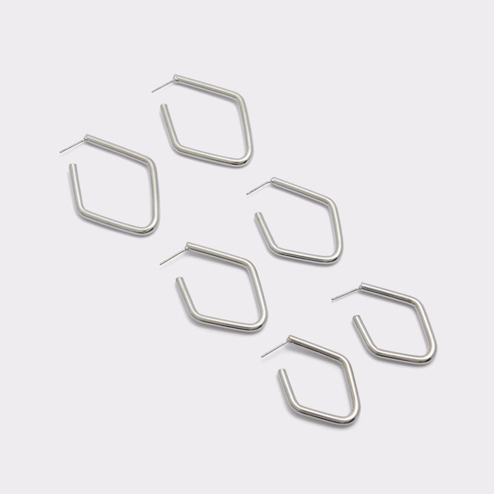 Brincos longos em prateado - TORUSTRIO