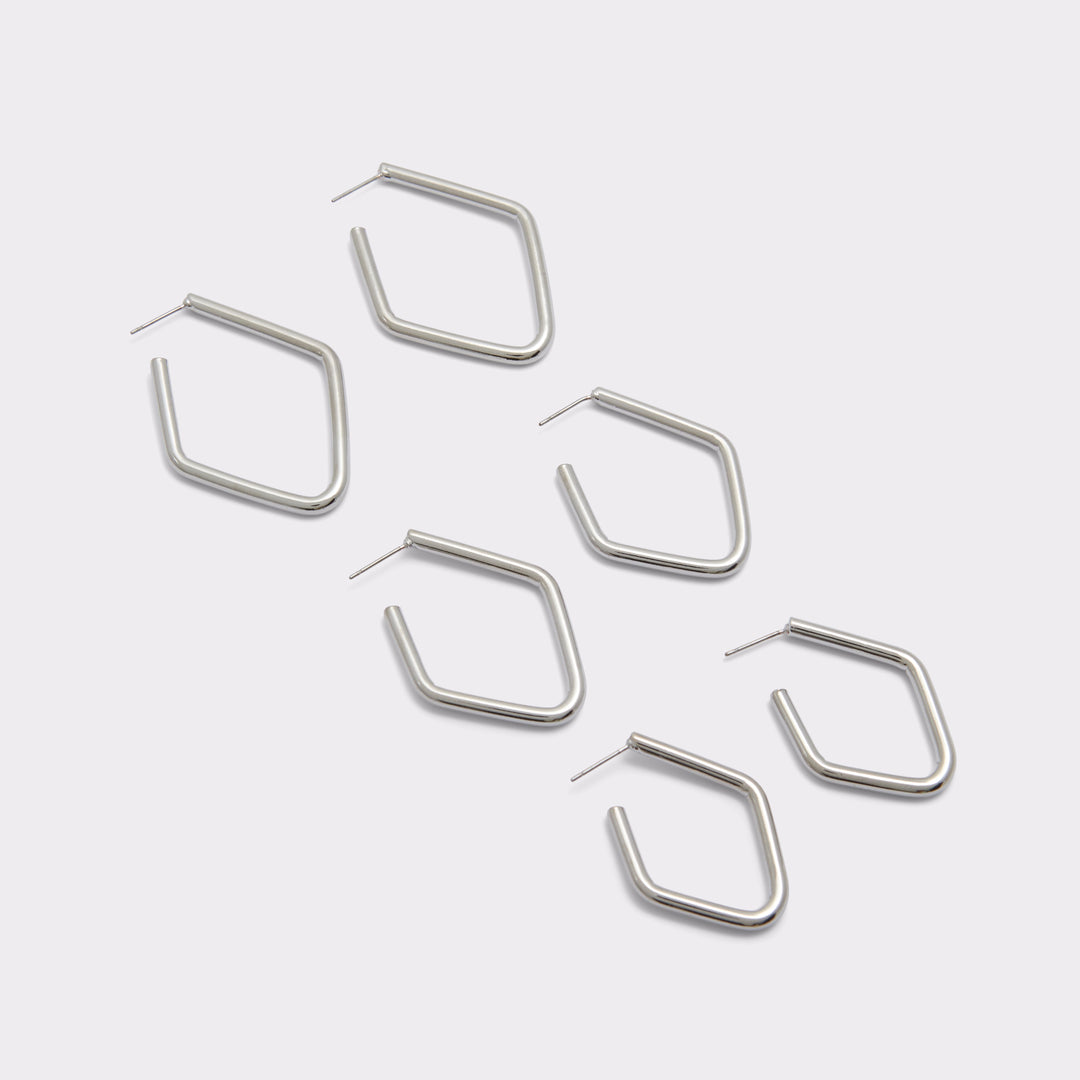 Brincos longos em prateado - TORUSTRIO