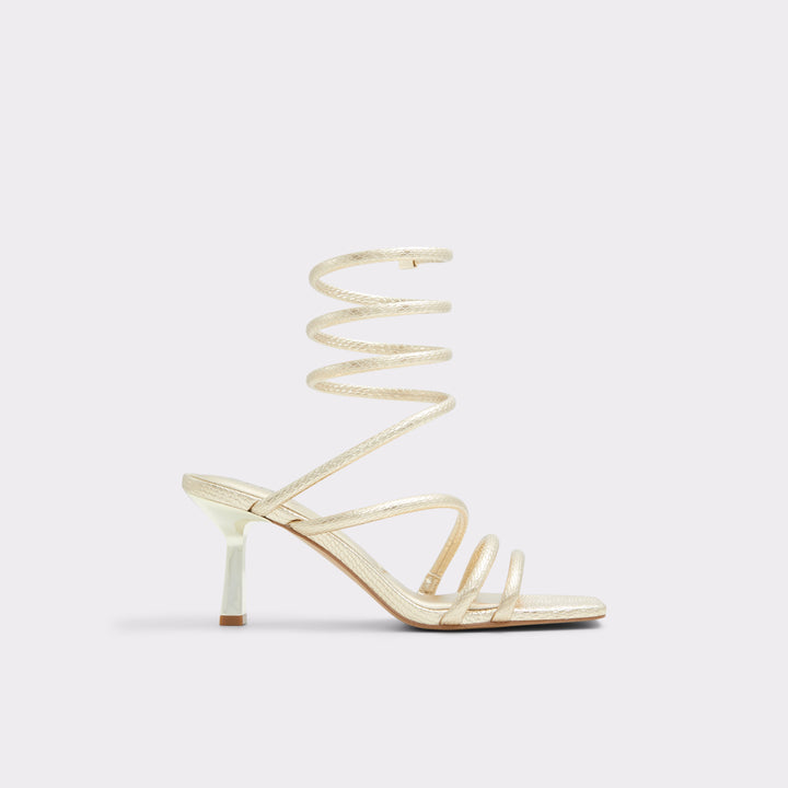 Sandálias em dourado, salto fino - TWIRLY