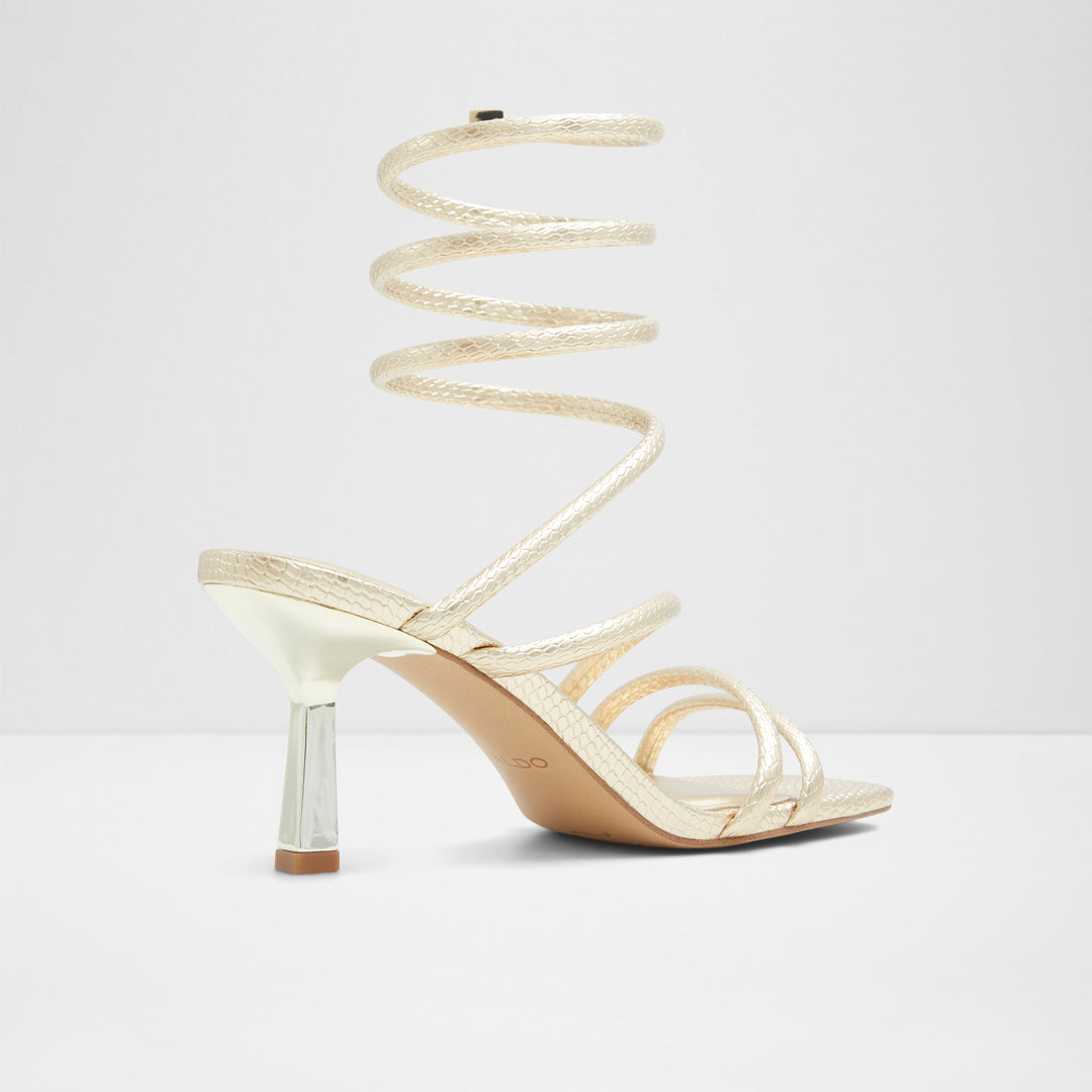 Sandálias em dourado, salto fino - TWIRLY