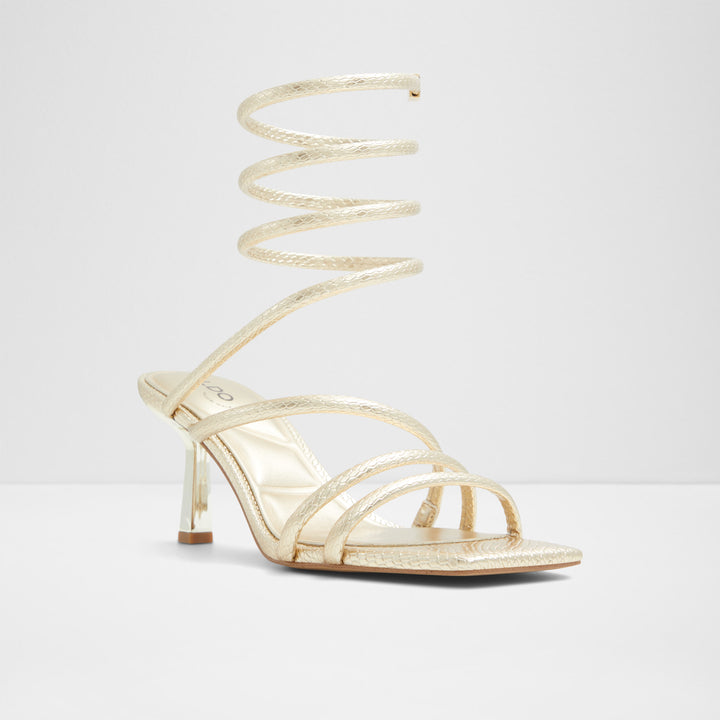 Sandálias em dourado, salto fino - TWIRLY