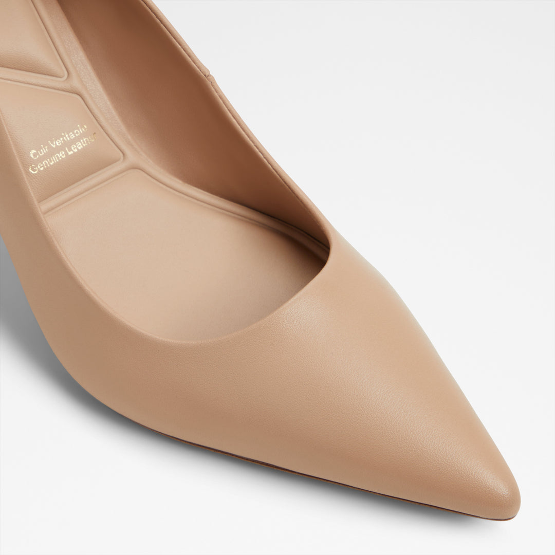 Sapatos em pele bege, salto fino - VERONE