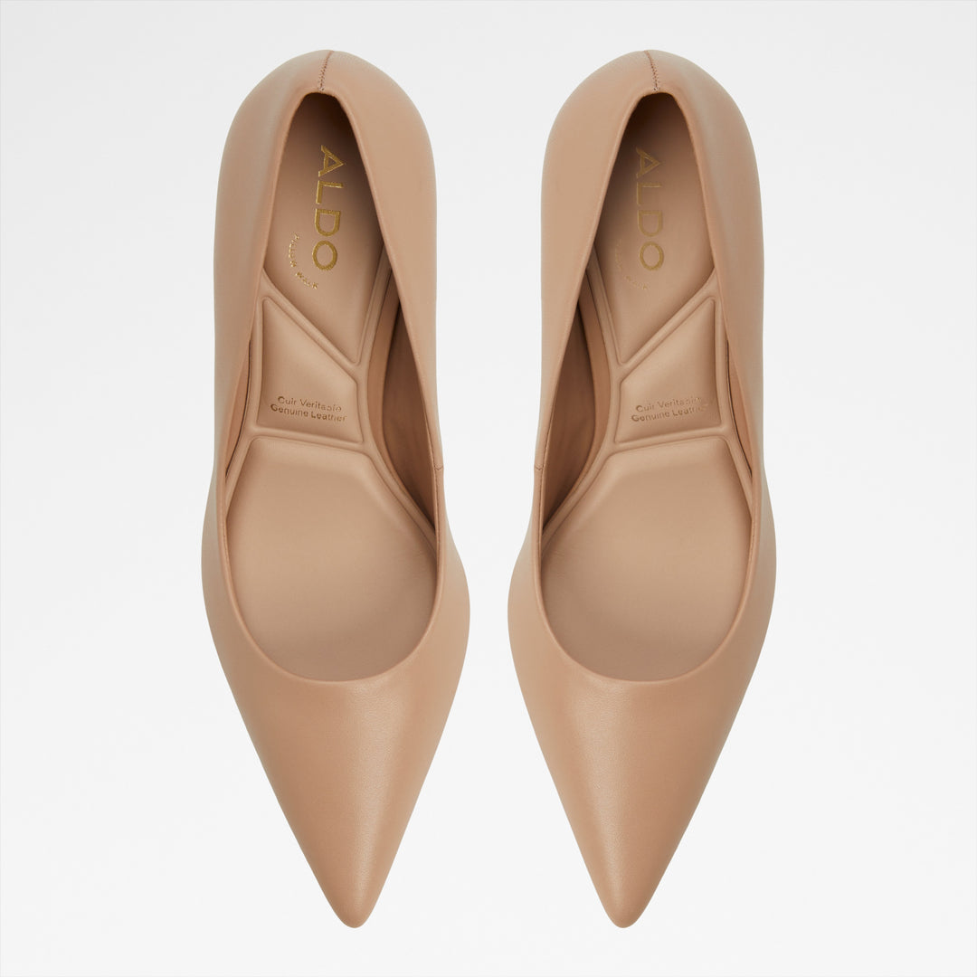 Sapatos em pele bege, salto fino - VERONE