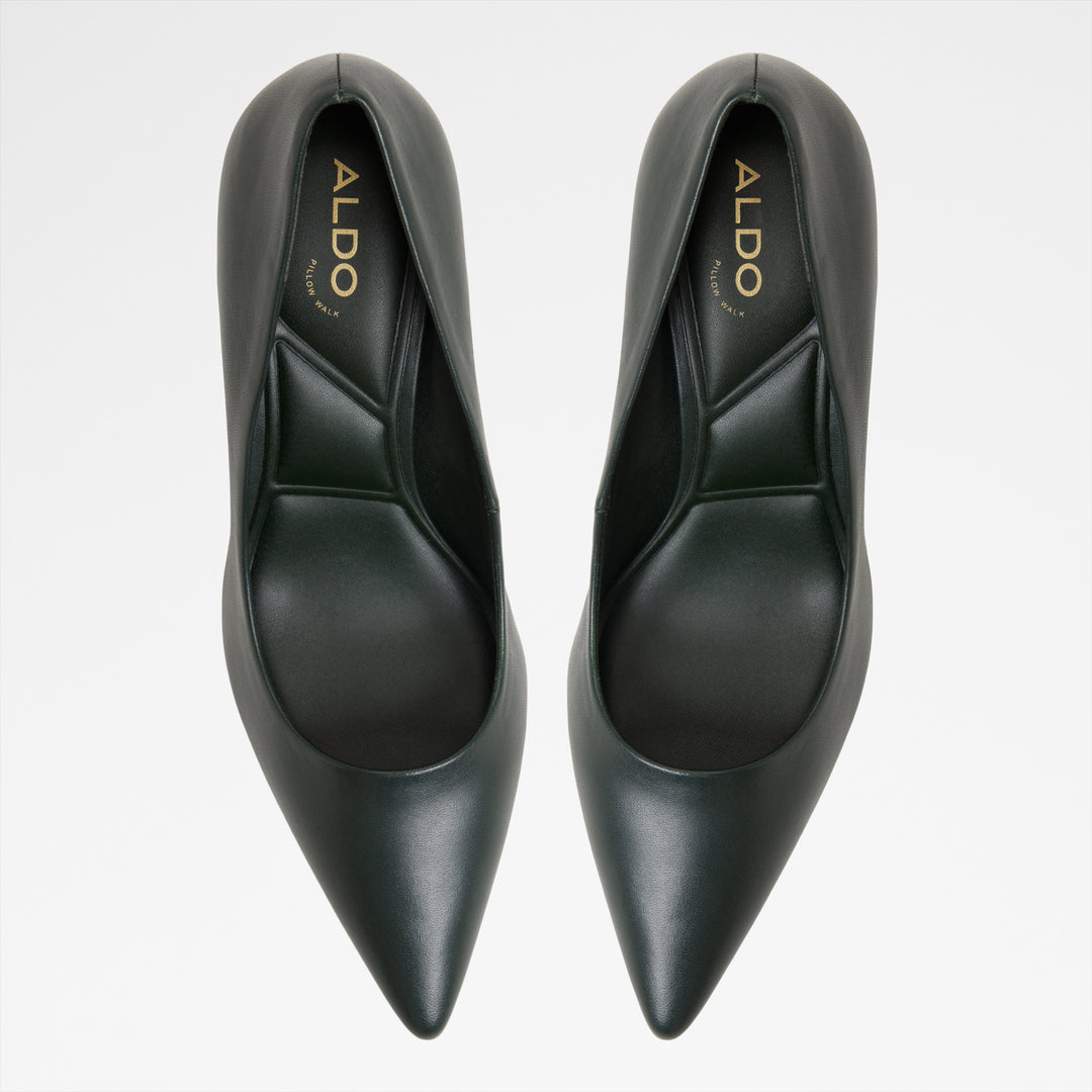 Sapatos em pele verde, salto fino - VERONE