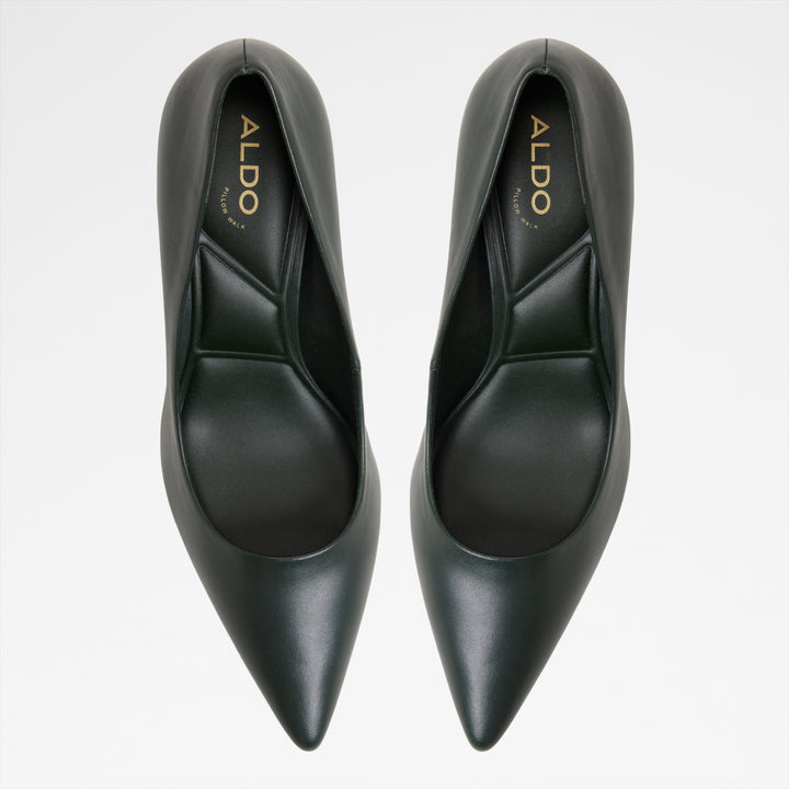 Sapatos em pele verde, salto fino - VERONE