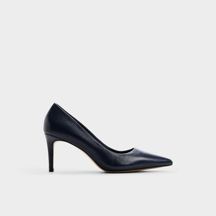Sapatos em pele azul marinho, salto fino - VERONE