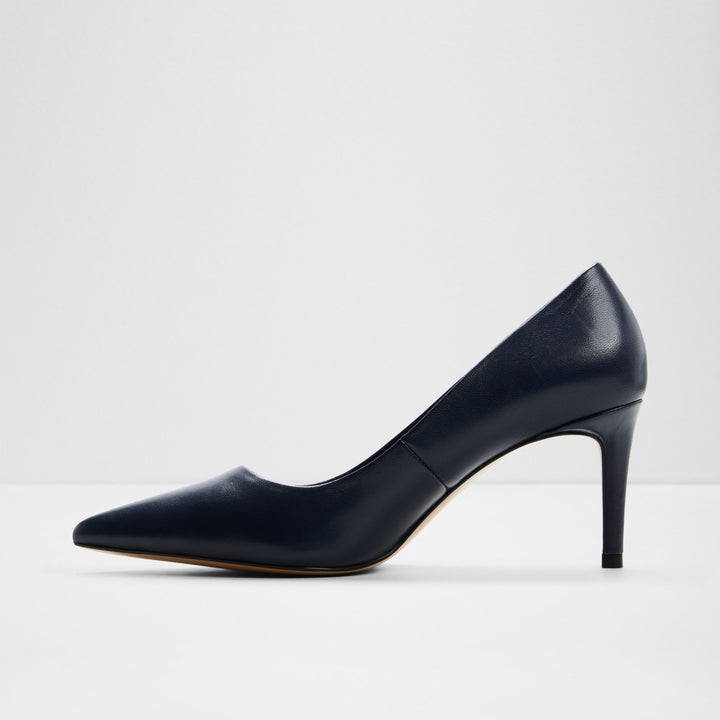 Sapatos em pele azul marinho, salto fino - VERONE