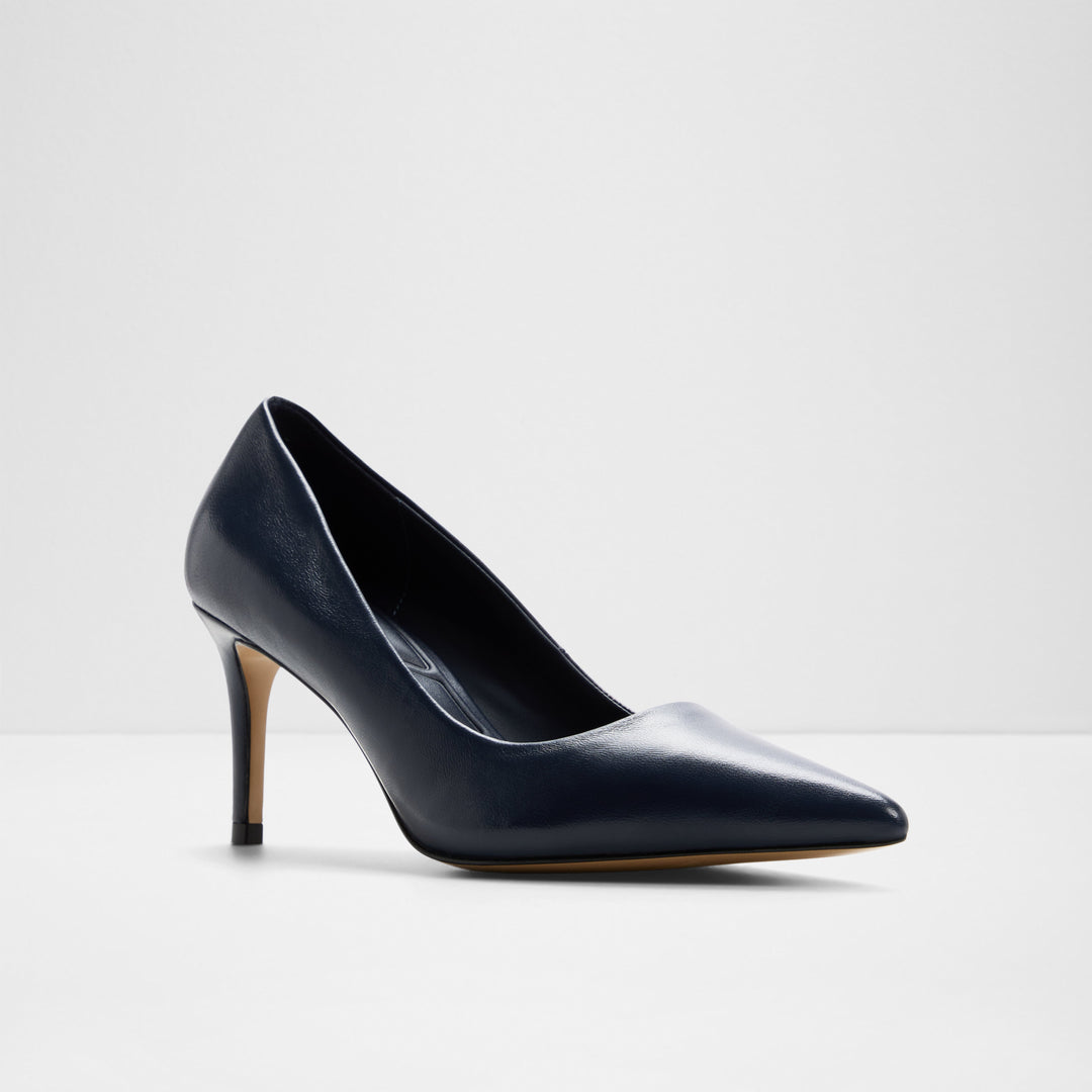 Sapatos em pele azul marinho, salto fino - VERONE