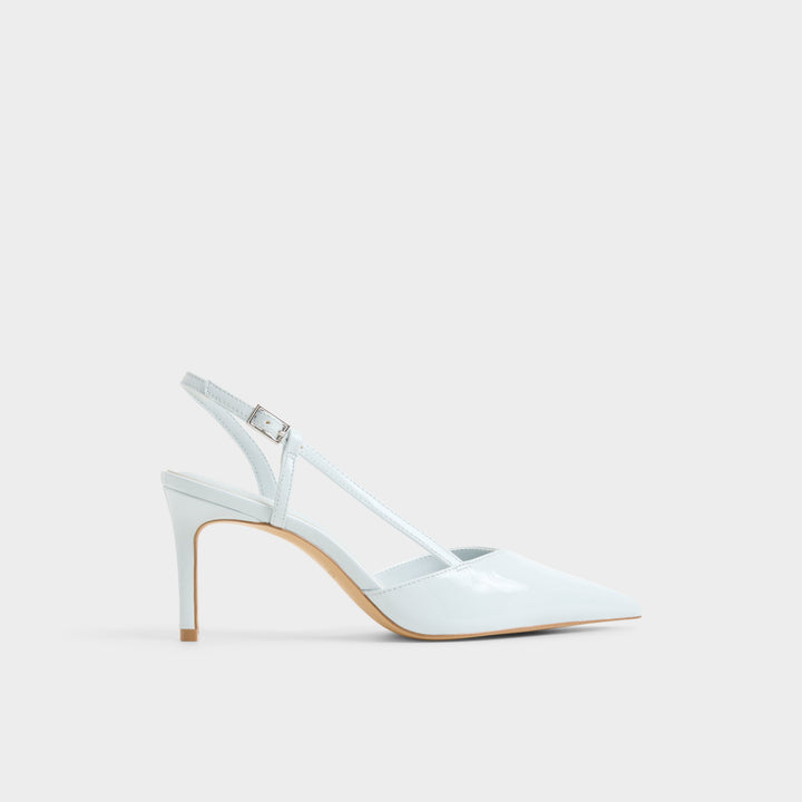 Sapatos em verniz azul, salto fino - VIVENNIA
