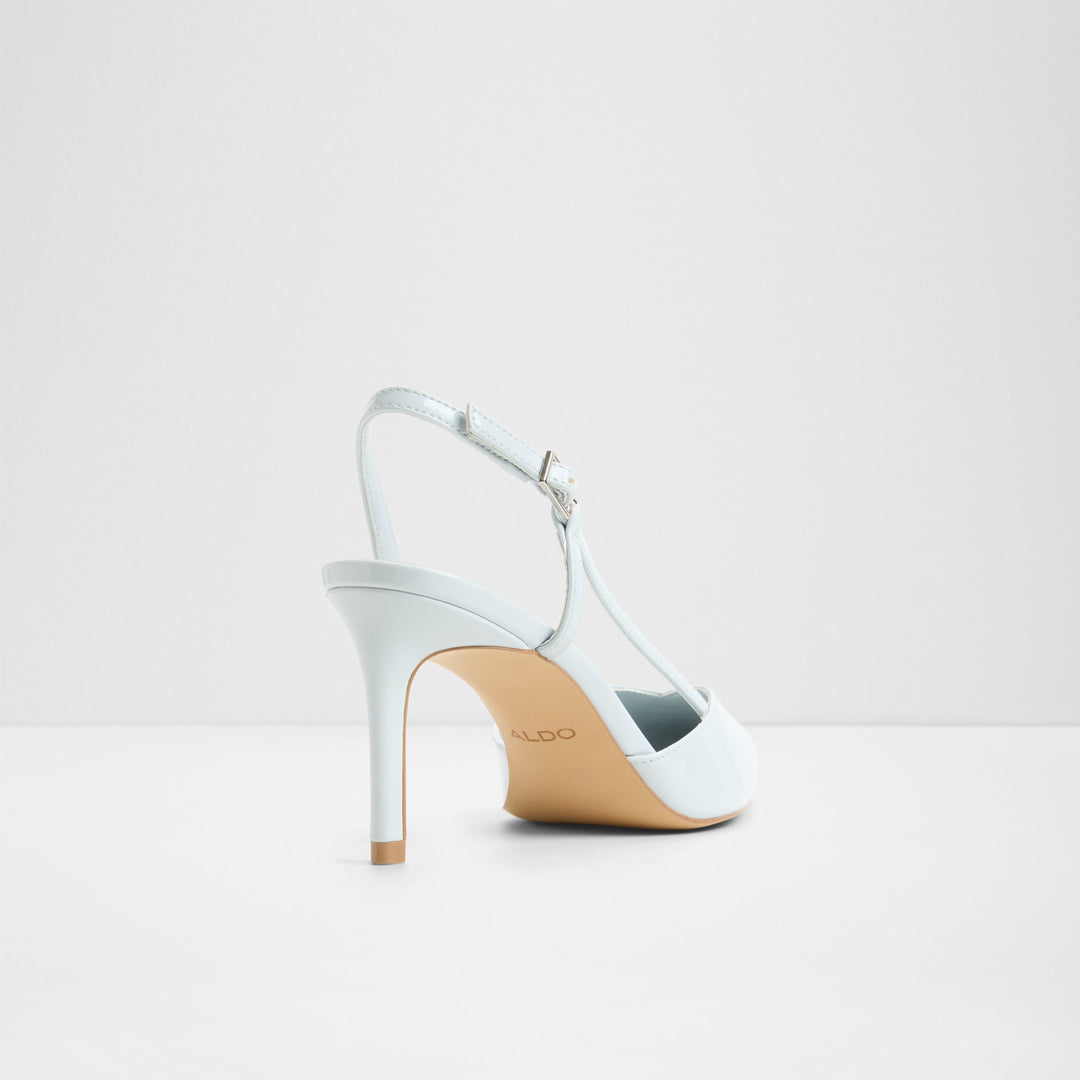 Sapatos em verniz azul, salto fino - VIVENNIA