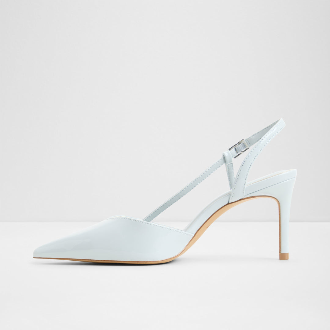 Sapatos em verniz azul, salto fino - VIVENNIA