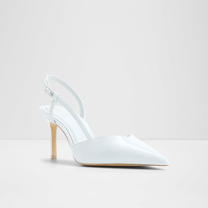 Sapatos em verniz azul, salto fino - VIVENNIA
