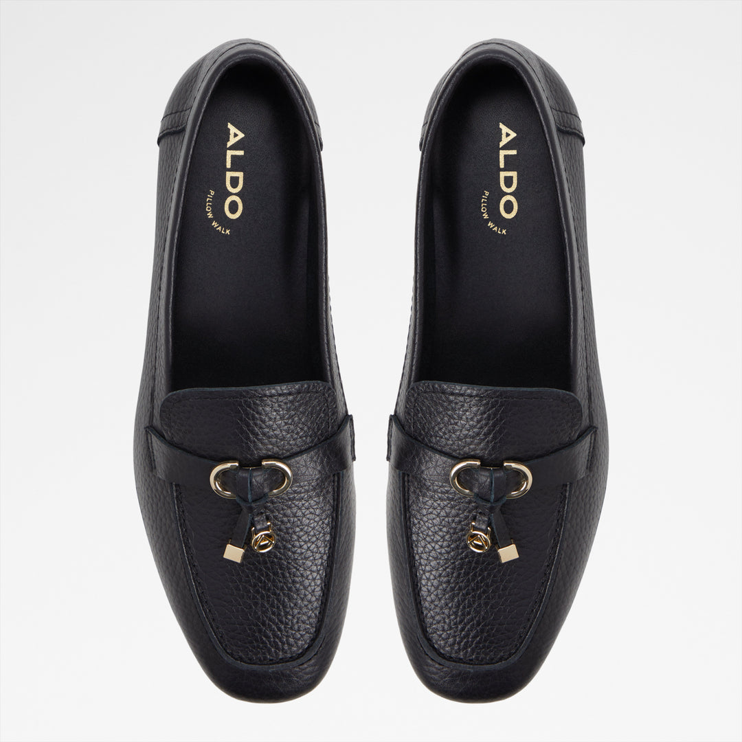 Mocassins rasos em pele preto - YBILIDE